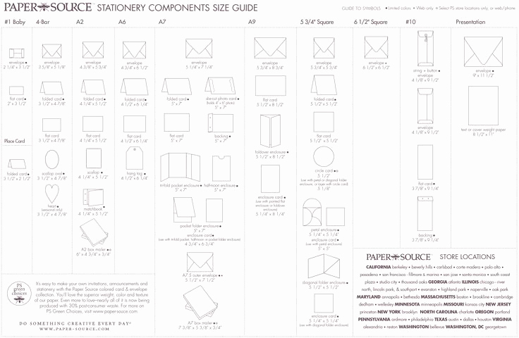 Wedding Invitation Size Chart Unique Envelope Size Chart Paper source