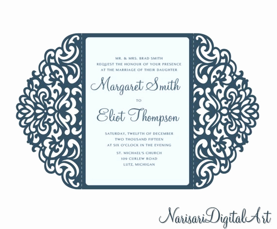 Wedding Invitation Svg Files Lovely ornamental 5x7 Gate Fold Wedding Invitation Card Template