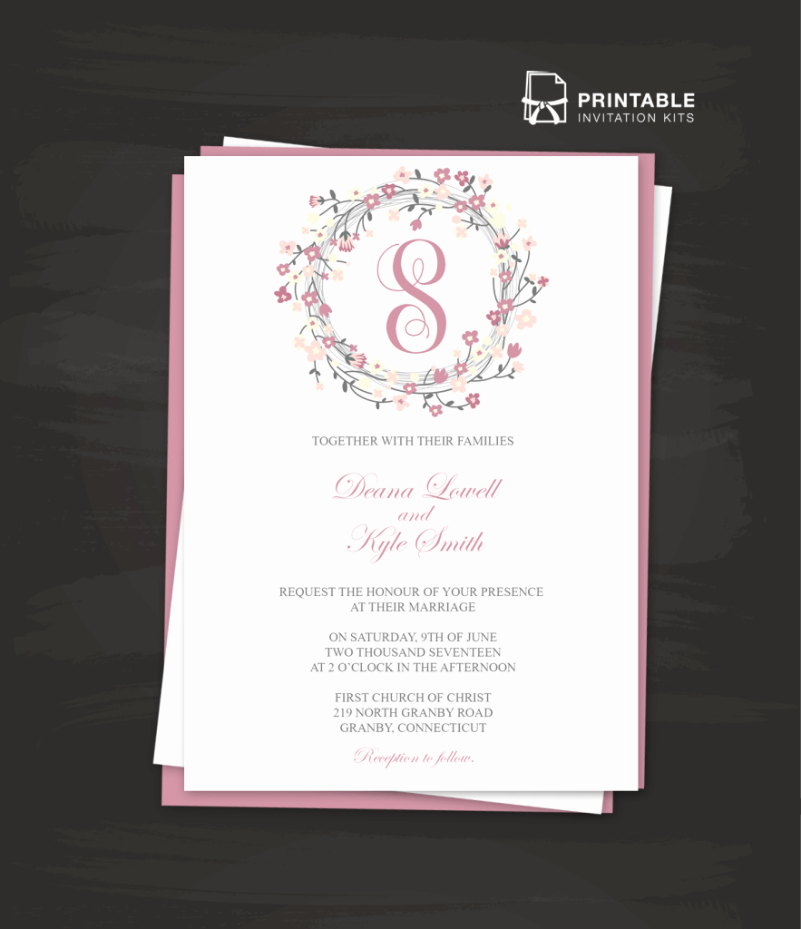 Wedding Invitation Templates Free Download Inspirational Free Pdf Download Floral Wreath Logo Invitation Template
