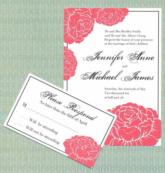 Wedding Invitation Templates Free Downloads Elegant Free Wedding Invitation Garden Rose Invitation