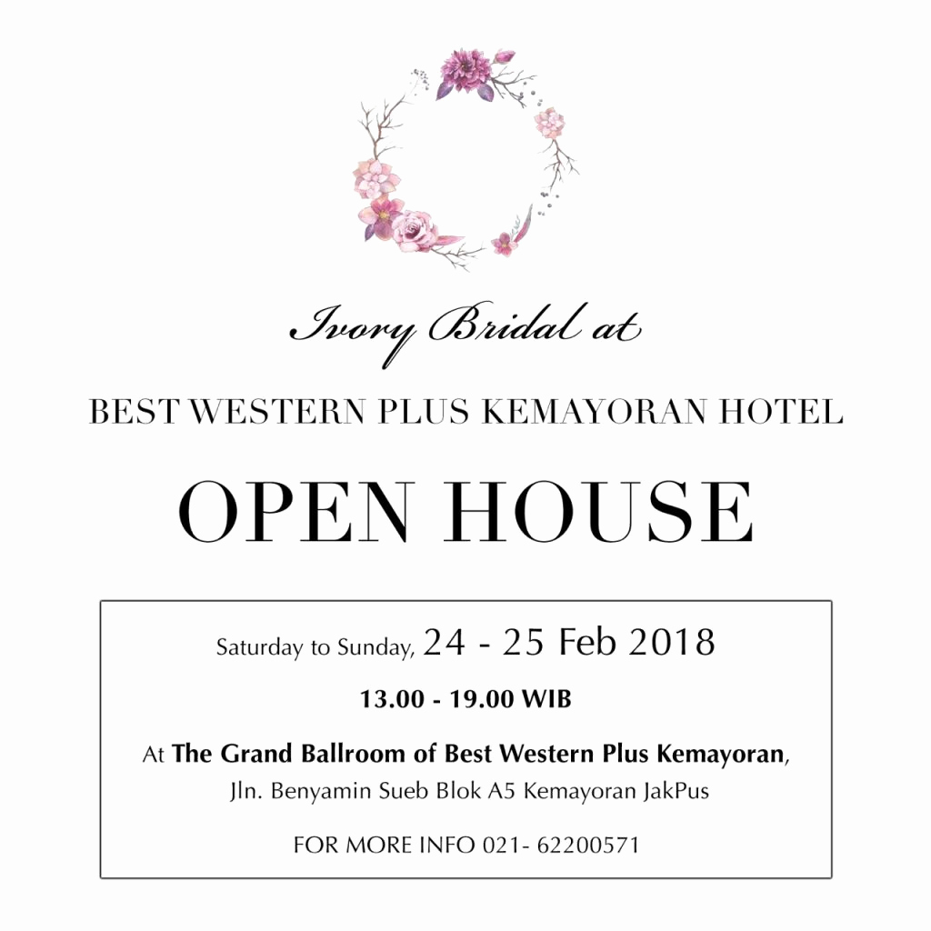 Wedding Open House Invitation Luxury Open House Ivory Bridal Collection Best Western Kemayoran