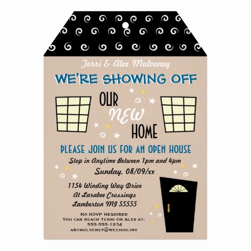 Wedding Open House Invitation Unique Whimsical Tag Cut Open House Invitation