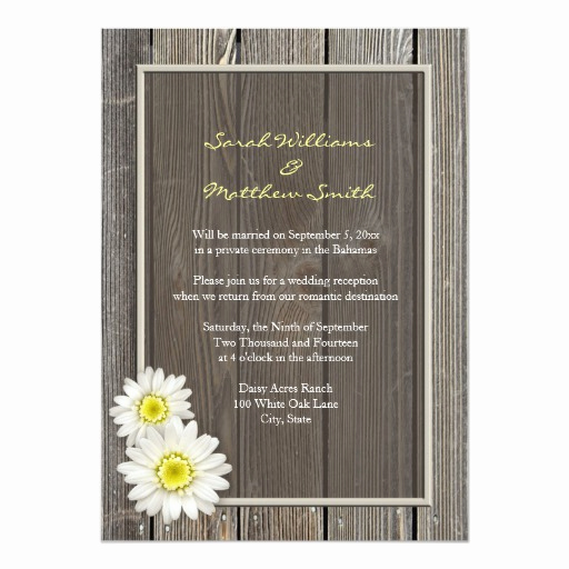 Wedding Reception Only Invitation Wording Lovely Reception Ly Rustic Daisy Wedding Invitations
