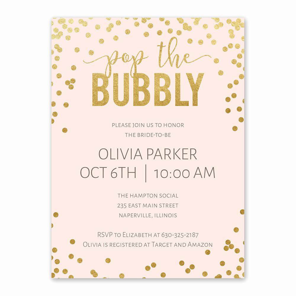 Wedding Shower Invitation Ideas Beautiful Bubbly Bridal Shower Invitation