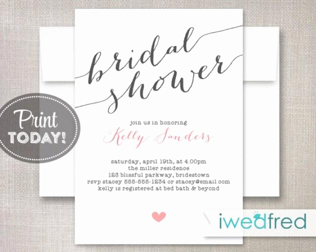 Wedding Shower Invitation Template Elegant Bridal Shower Invitation Bridal Shower Invitation