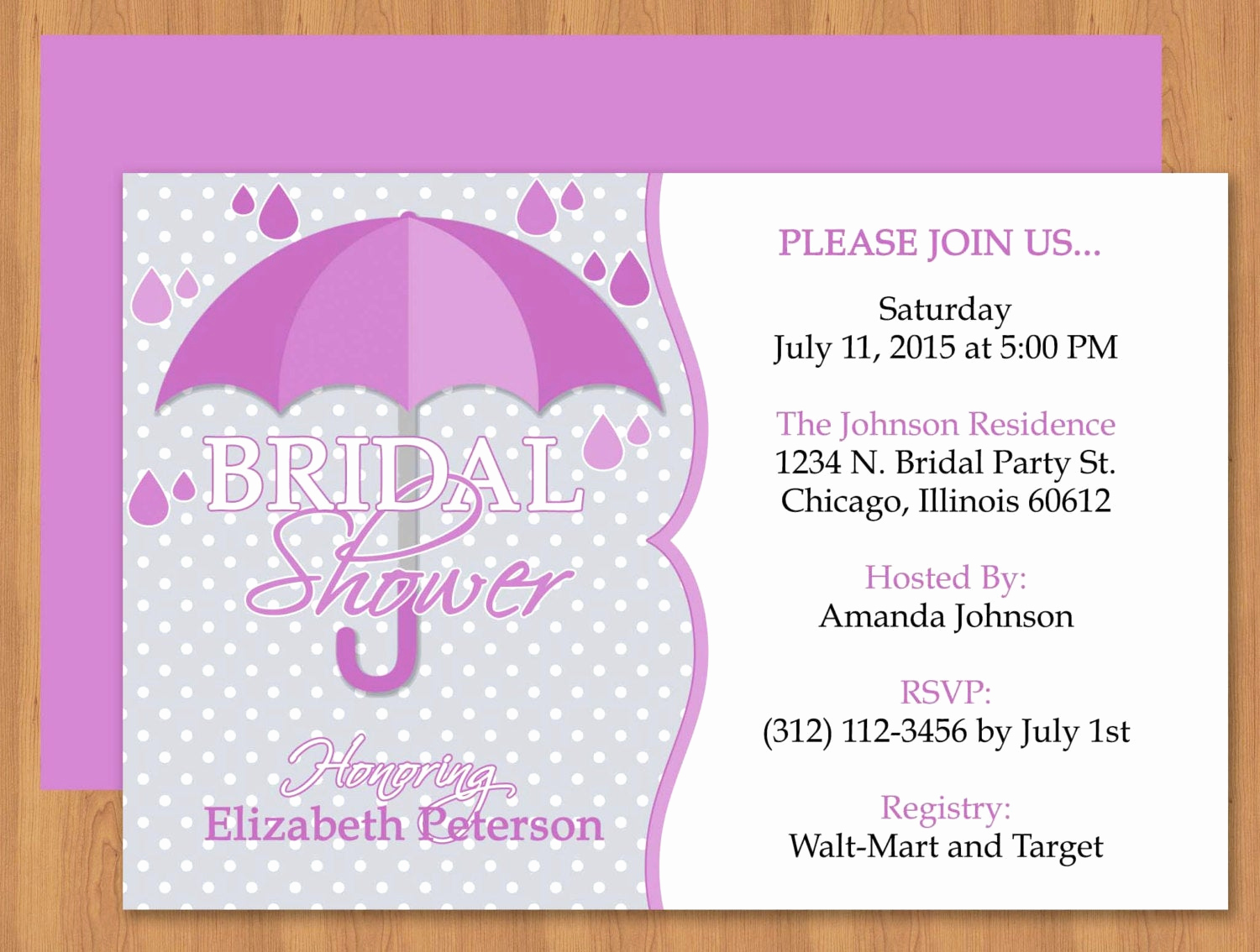 Wedding Shower Invitation Templates Elegant Purple Umbrella Bridal Shower Invitation Editable Template