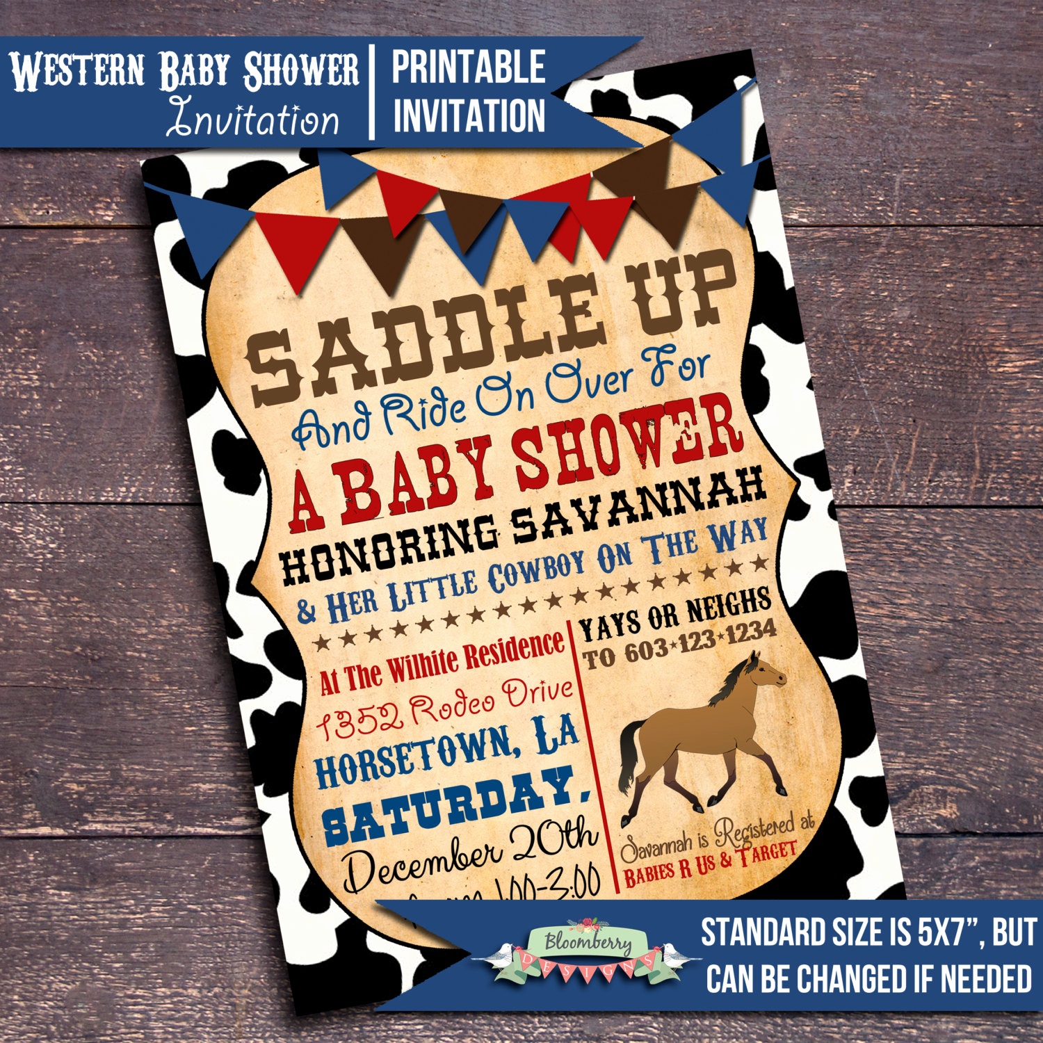 Western Baby Shower Invitation Lovely Printable Western Baby Shower Invitation Western Baby Shower