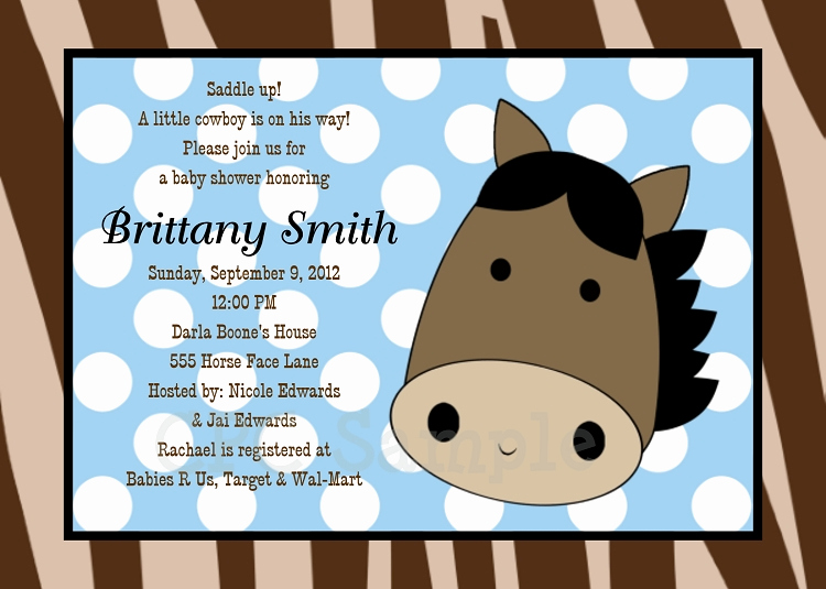 Western Baby Shower Invitation Template Awesome Cowboy Baby Shower Invitations
