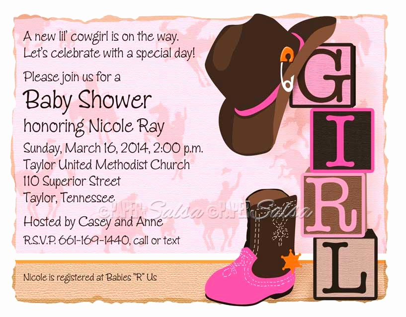 Western Baby Shower Invitation Template Fresh Western Cowgirl Invitation Naptime Productions