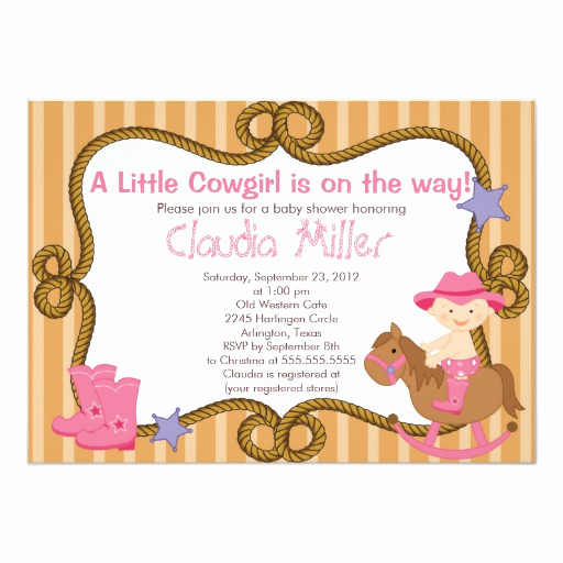 Western Baby Shower Invitation Template Luxury Cute Western Cowgirl Baby Shower Invitation