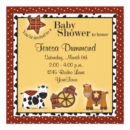 Western Baby Shower Invitation Unique Cowboy or Cowgirl Baby Shower Invitation 5 25&quot; Square