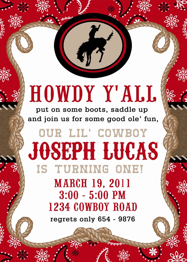 Western theme Party Invitation Template Elegant Free Printable Cowboy Birthday Invitations