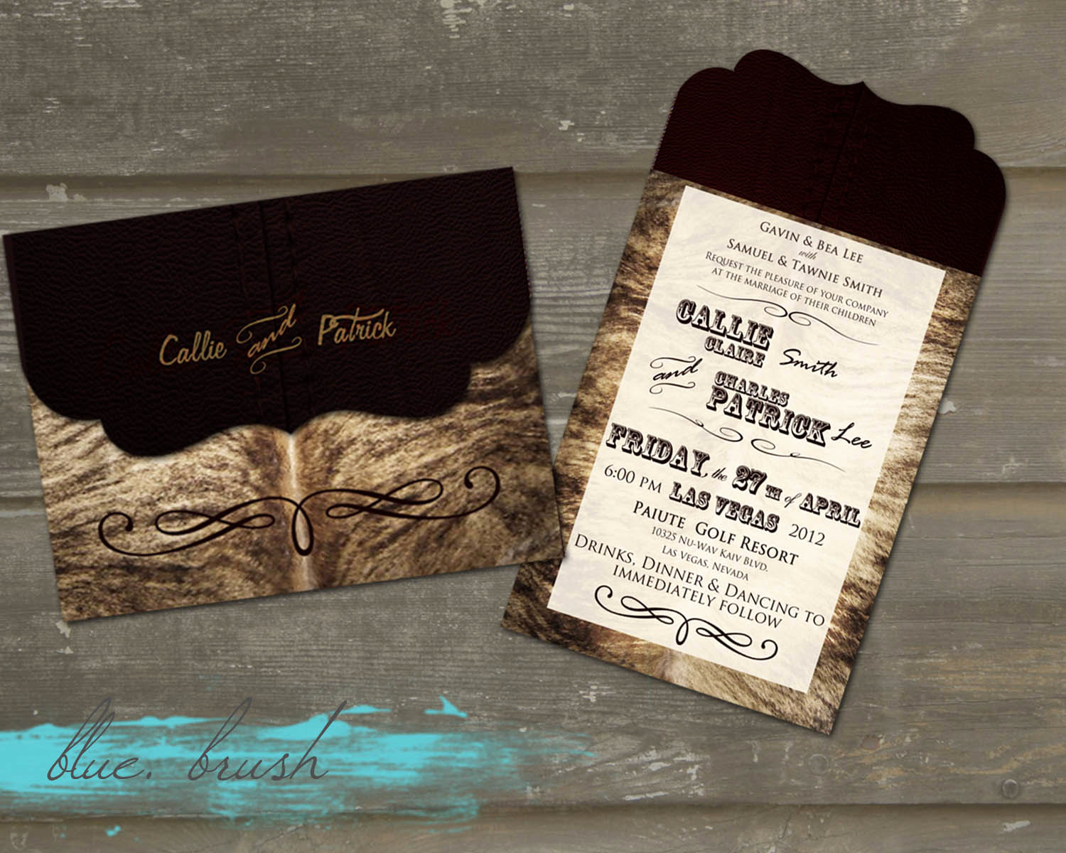 Western themed Invitation Wording Awesome Western theme Wedding Invites Rsvp &amp; Detail Card Set 5x7