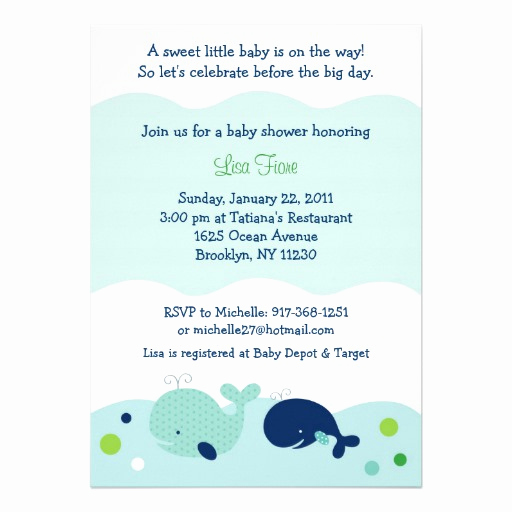 Whale Baby Shower Invitation Lovely Baby Whale Nautical Baby Shower Invitations 5&quot; X 7
