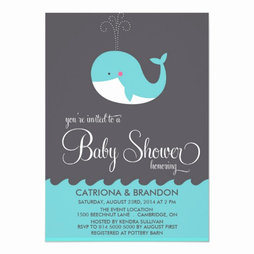 Whale Baby Shower Invitation Luxury Cute Blue Baby Whale Baby Shower Invite 5&quot; X 7&quot; Invitation