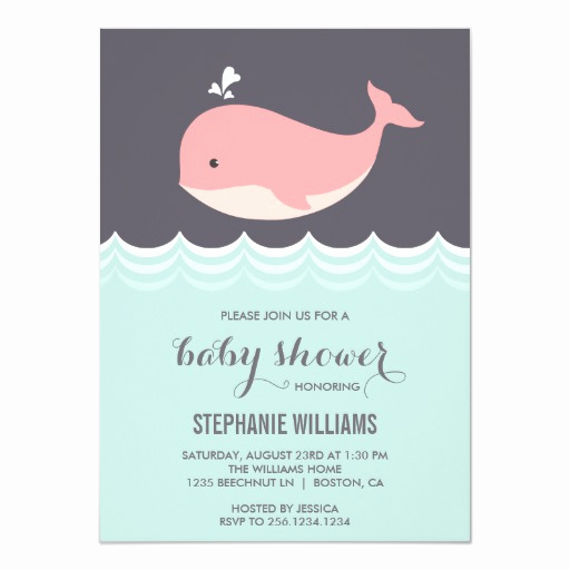 Whale Baby Shower Invitation Luxury Cute Pink Baby Whale Baby Shower Invitations Invitations