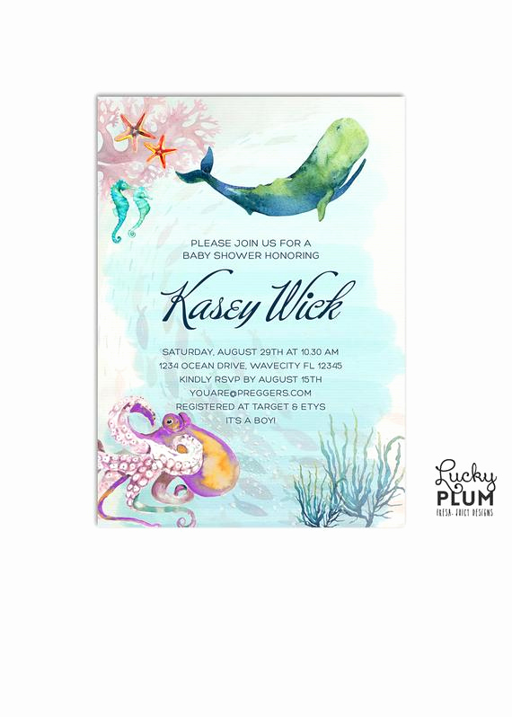 Whale Baby Shower Invitation Template Best Of Ocean Baby Shower Invitation Whale Baby Shower Invitation