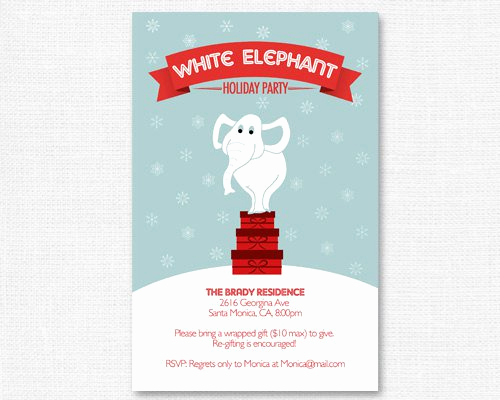 White Party Invitation Ideas Awesome White Elephant Christmas Invitations Ideas
