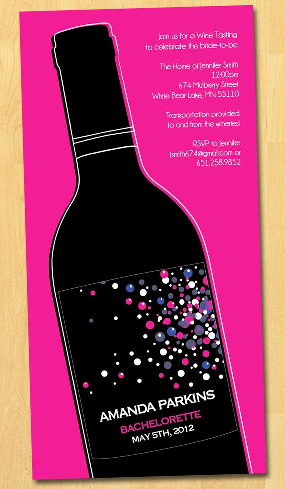 Wine Tasting Invitation Wording Elegant Wine Tasting Bachelorette Party Invitation by thepaperplume