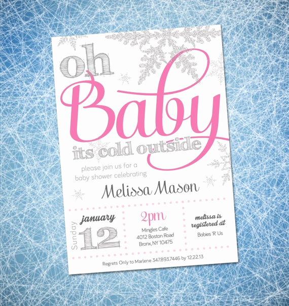 Winter Baby Shower Invitation New Baby Shower Invitation Winter Wonderland theme by