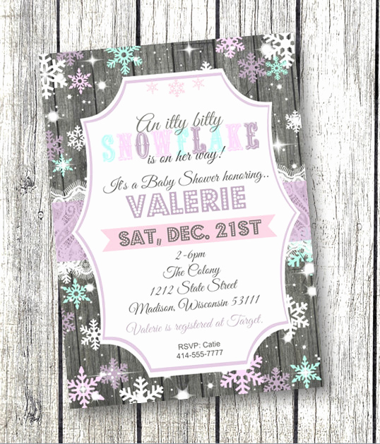 Winter Wonderland Baby Shower Invitation Fresh Snowflake Baby Shower Invitation Winter Wonderland by