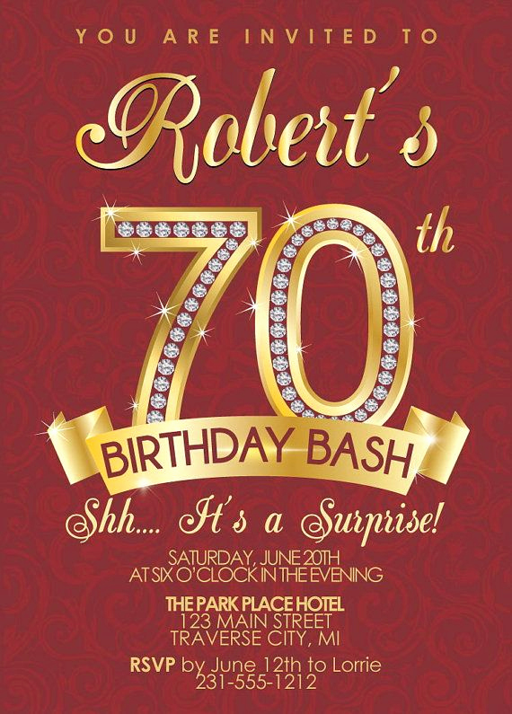 surprise 70th birthday party invitations
