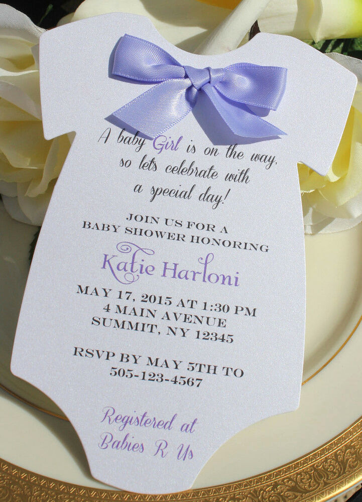 Wordings for Baby Shower Invitation New Baby Shower Invitation for Girl In Shape Of Esie with