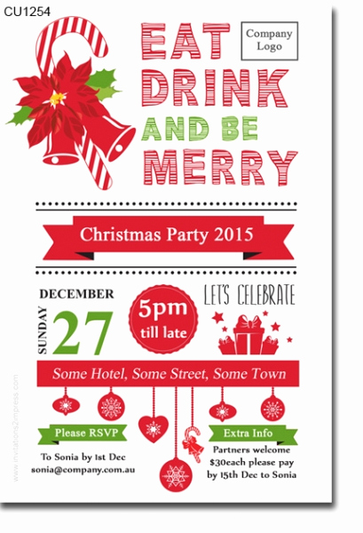 Work Christmas Party Invitation Awesome Cu1254 Work Christmas Party Invitation Christmas Cards