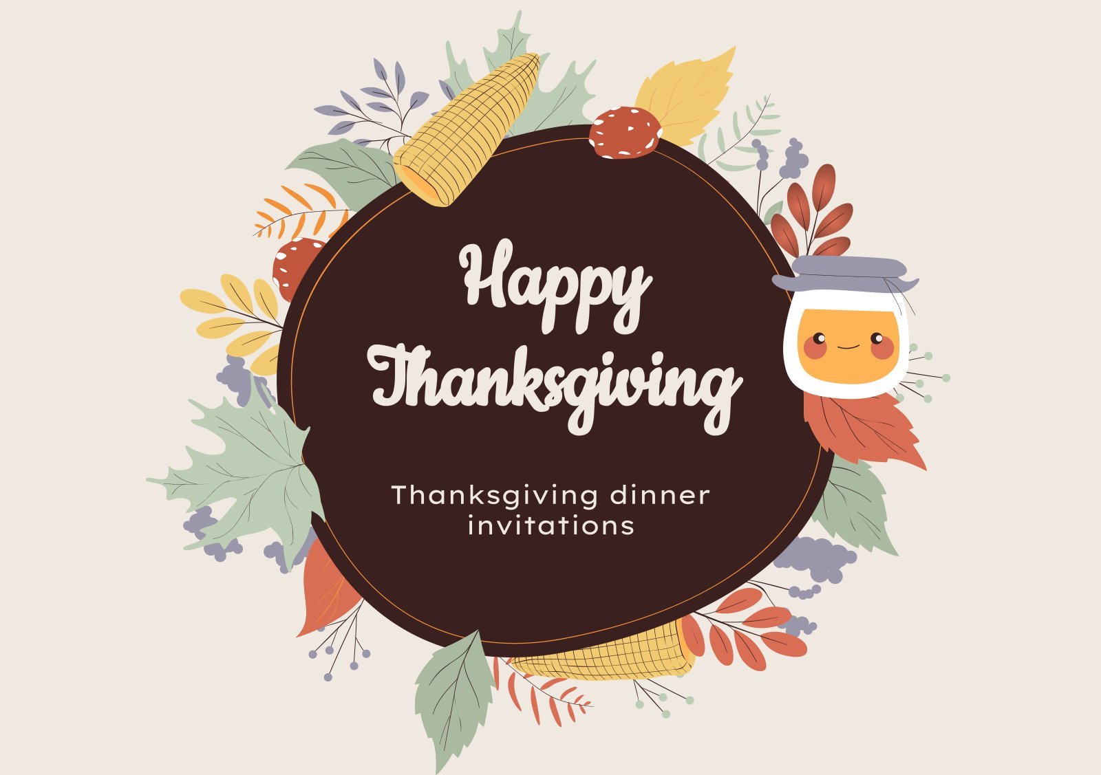 Thanksgiving Dinner Invitations Google Slides Powerpoint