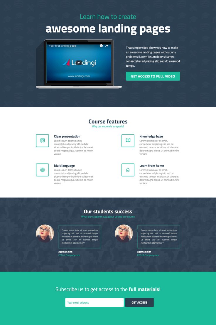 Video Course Landing Page Template Landing Page Landing Page Design Page Template
