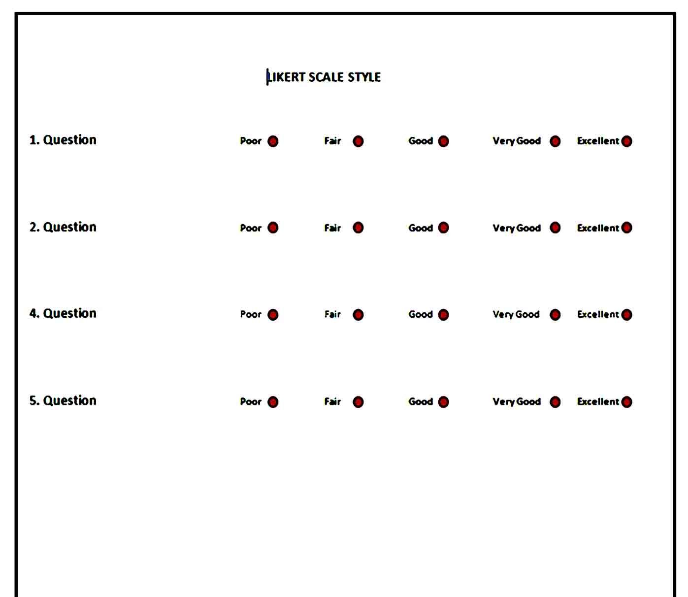 Likert Scale Template Sample Business Template Templates Make A Survey