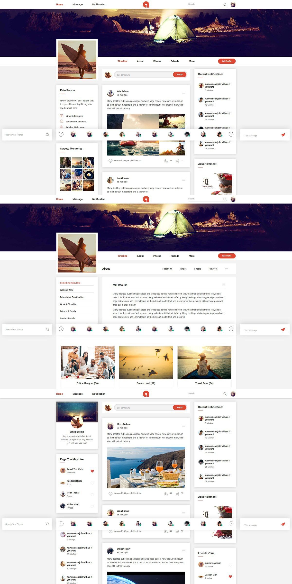 Adda Social Network Html Template Html Templates Templates Browser Support
