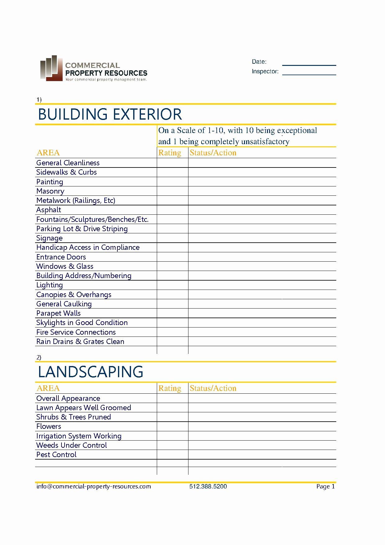 Property Management Maintenance Checklist Template Best Of Maintenance Checklists Mercial Property Checklist Template Maintenance Checklist Property Management