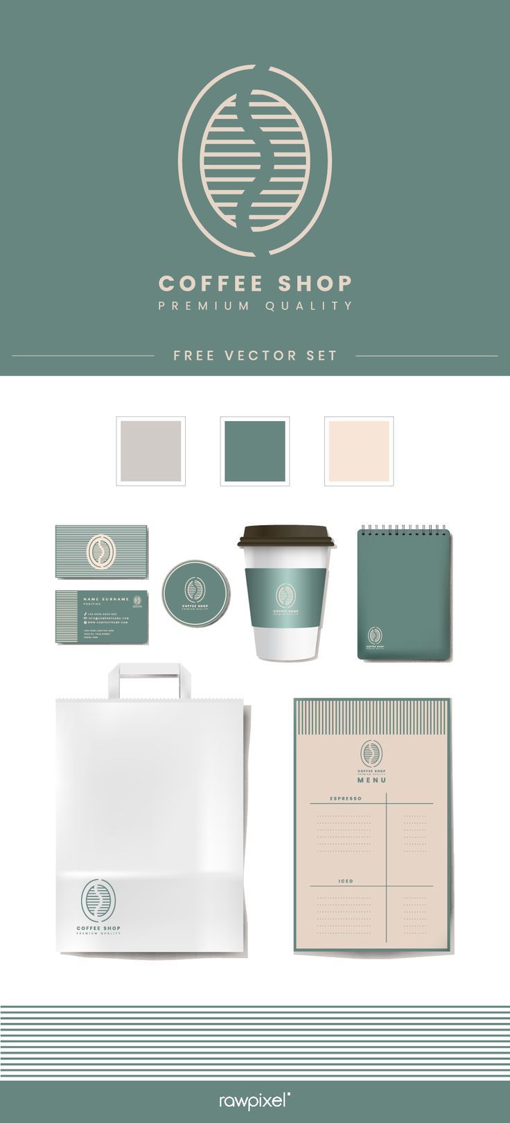 Download These Free Vectors Of Coffee Shop Mockup Set At Rawpixel Com Coffee Shop Branding Coffee Shop Logo Design Corporate Identity Mockup