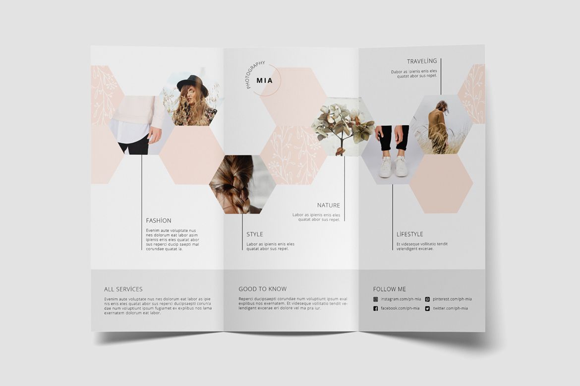 Pin By Yen Chloe On Omg Ads In 2021 Trifold Brochure Trifold Brochure Template Hexagon Design
