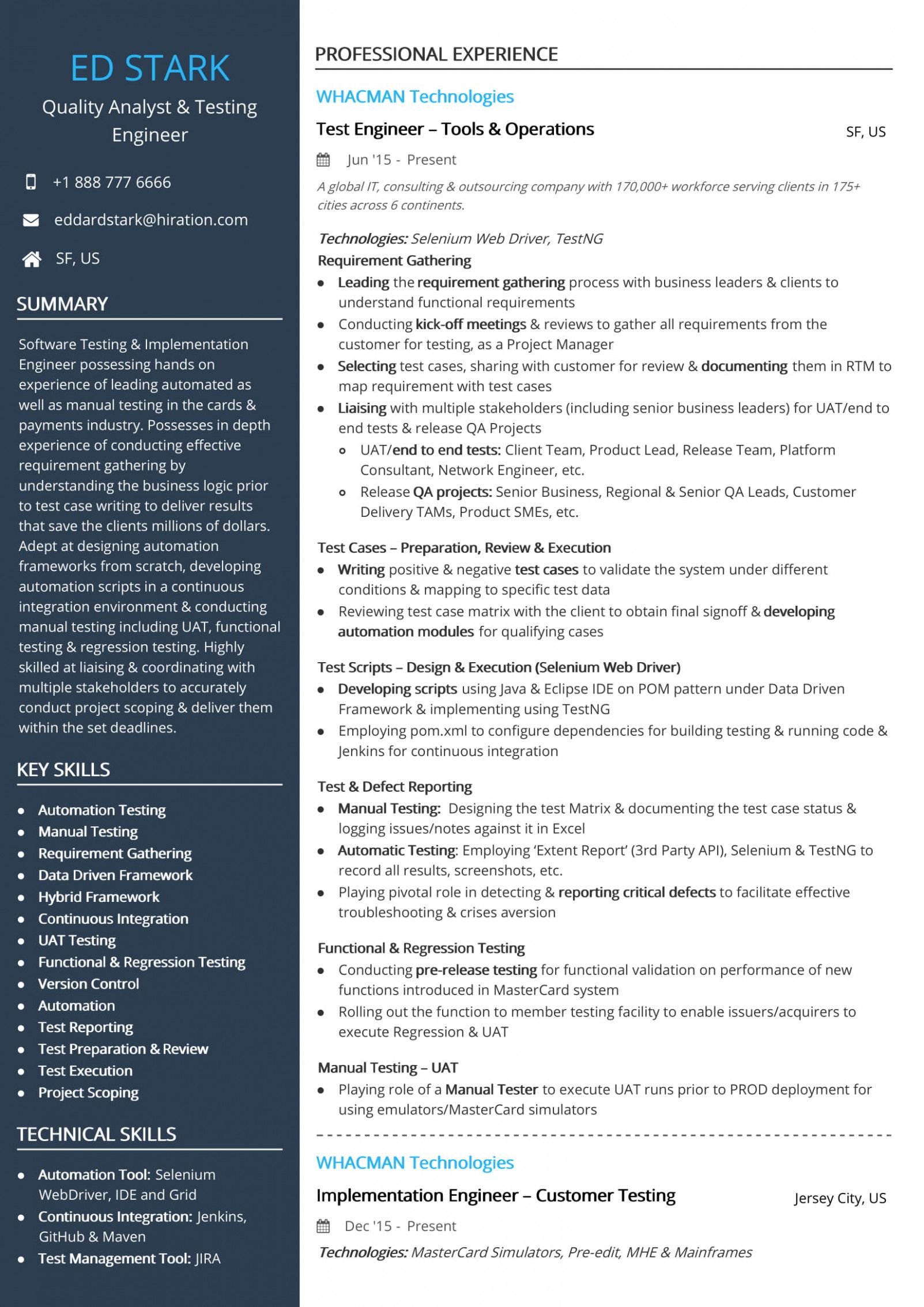 15 Xml Testing Resume Sample