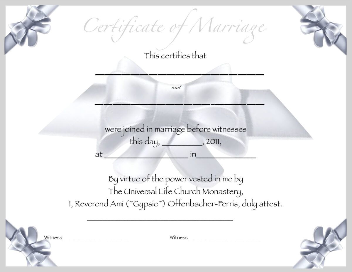 Seal Certified Editable Marriage Certificate Template Pertaining To Life Membership Certif Certificate Templates Marriage Certificate Gift Certificate Template