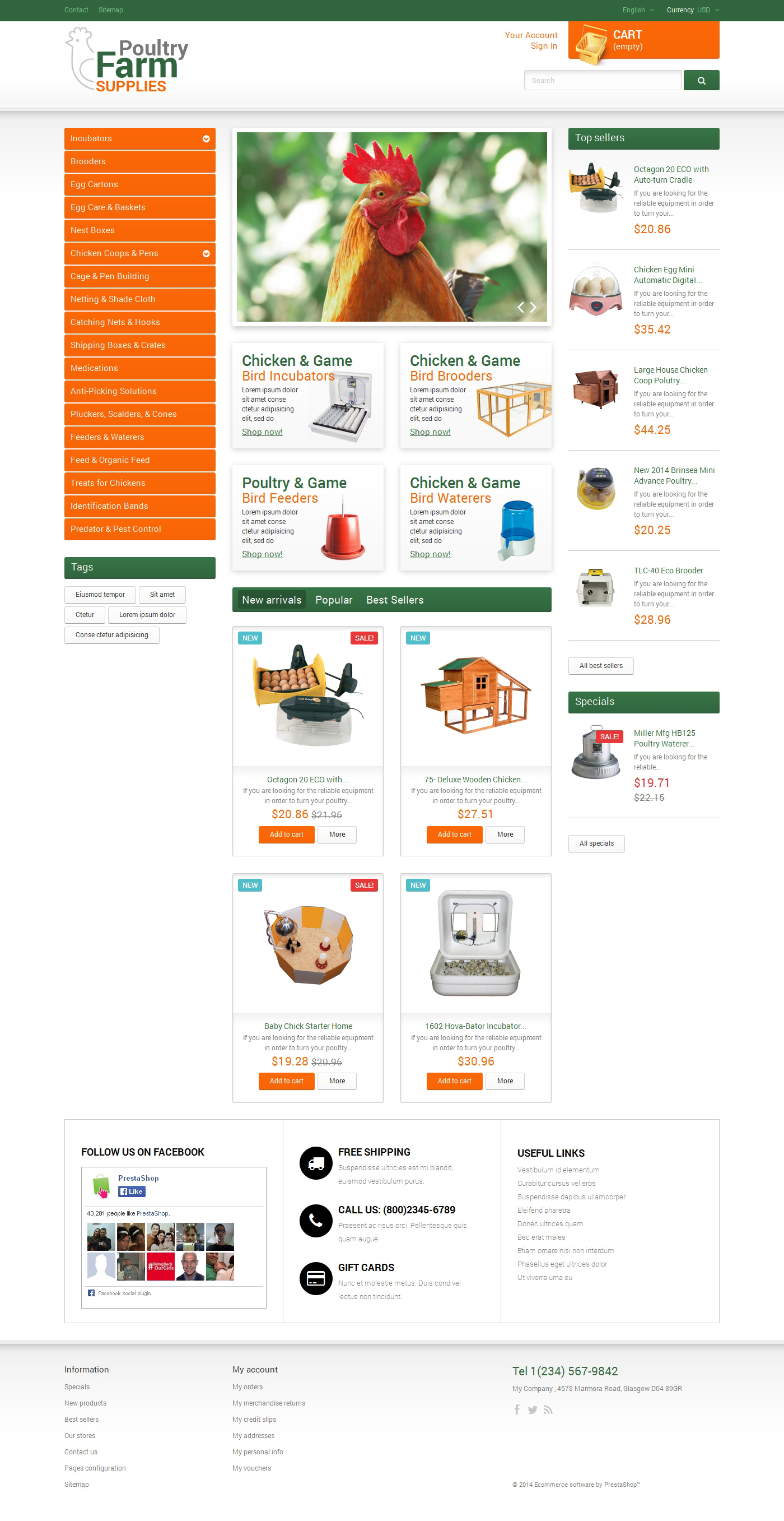 Poultry Farm Supplies Prestashop Theme