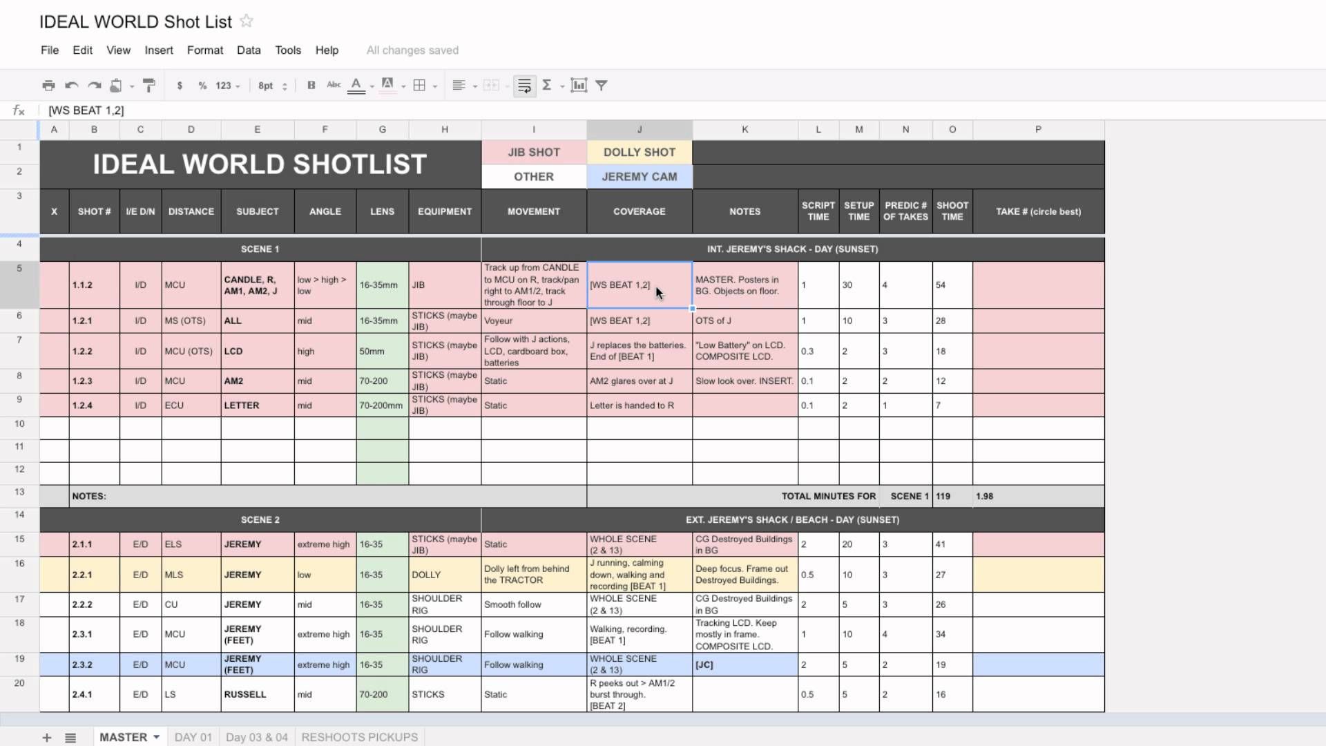 How To Use The Best Shotlist Template For Your Filmmaking Needs I Ve Shared The Template In Google Docs See Link Below Schedule Template Shot List Templates