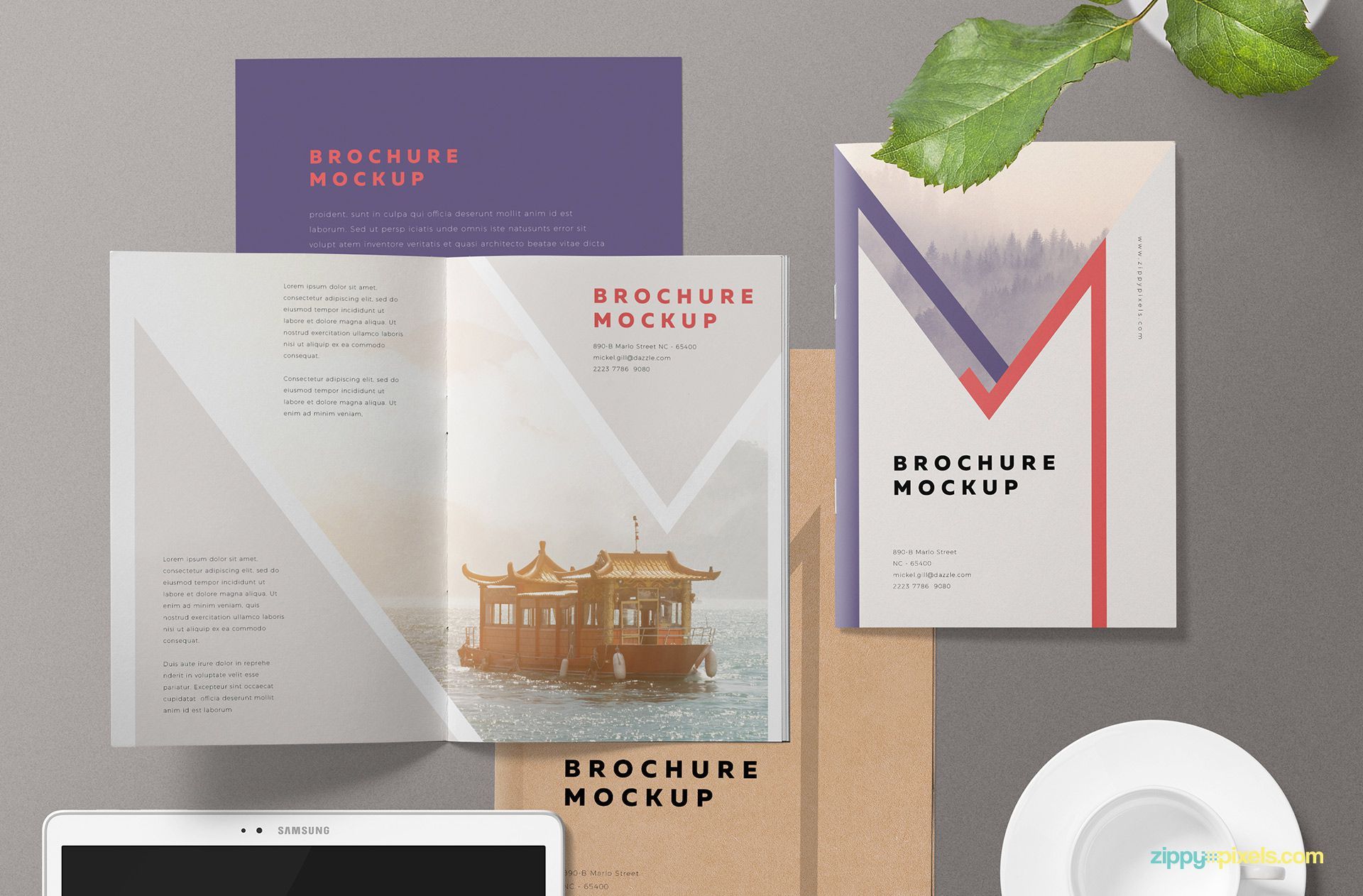 Free A5 Brochure Mockup Psd Zippypixels Brochure Mockup Psd Brochure Mockup Free Brochure