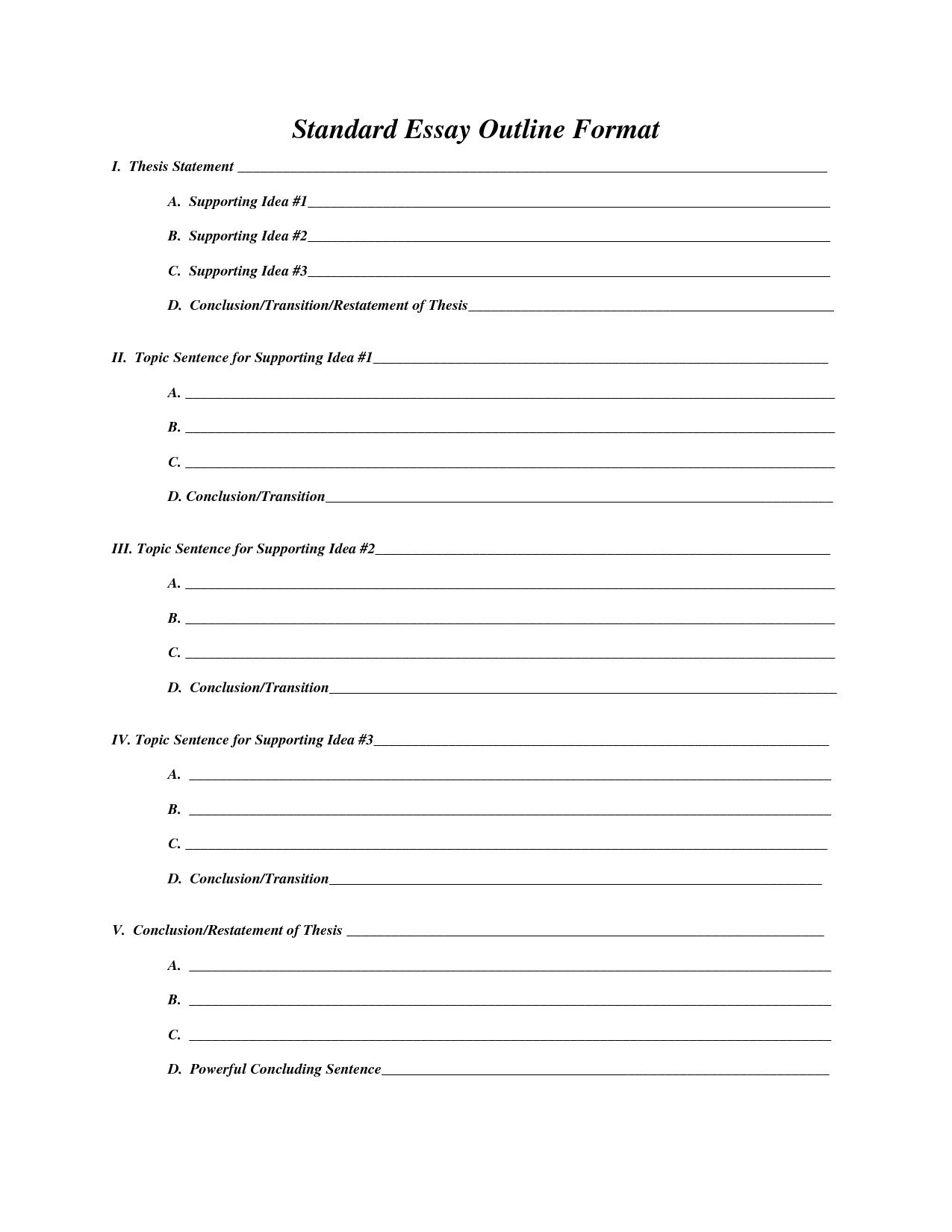 Essay Outline Template Bravebtr In Blank Essay Outline Format19934 Argumentative Essay Outline Research Paper Outline Template Essay Outline Template