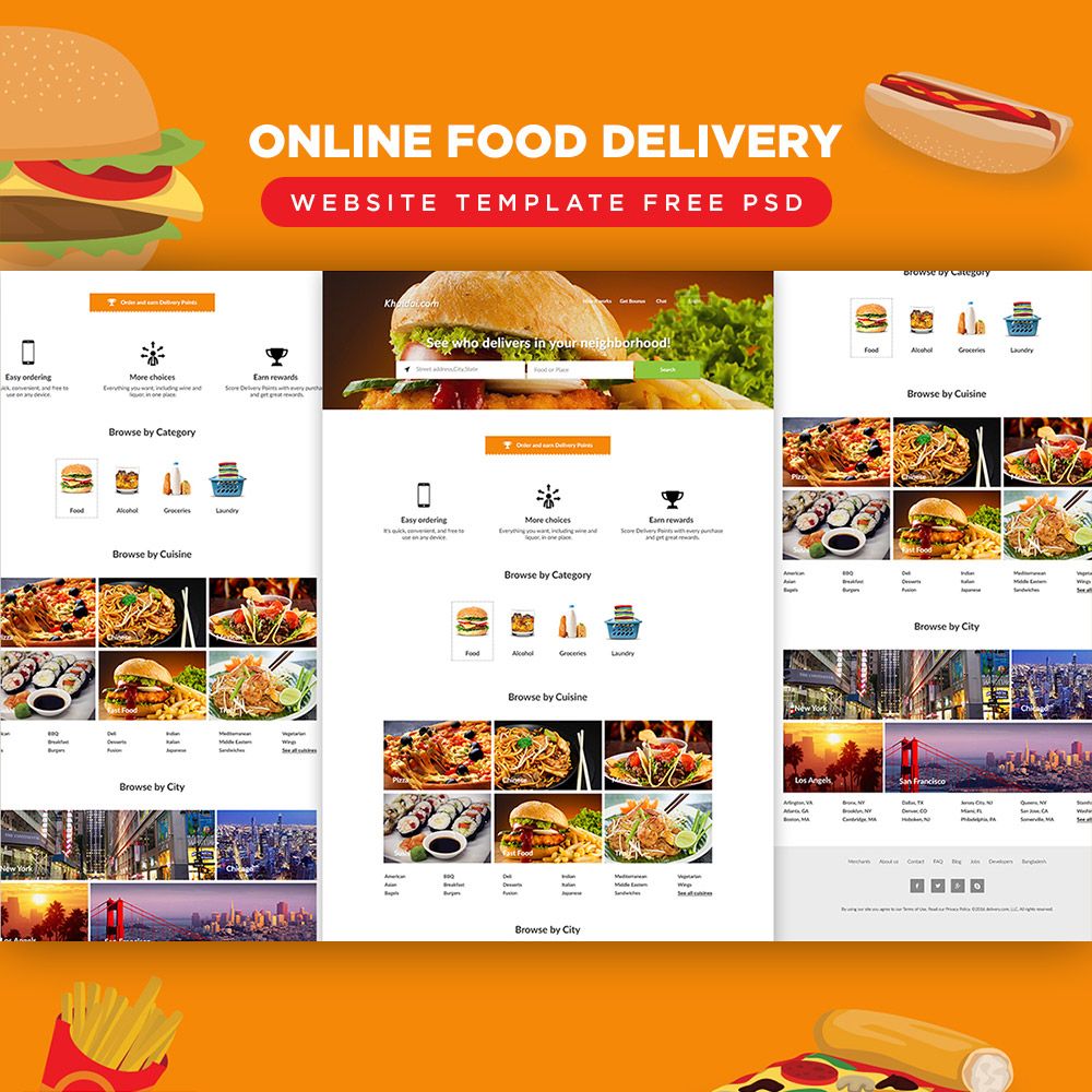 P Download Online Food Delivery Website Template Free Psd A Colorful Premium Online Product Del Food Delivery Website Free Website Templates Website Template