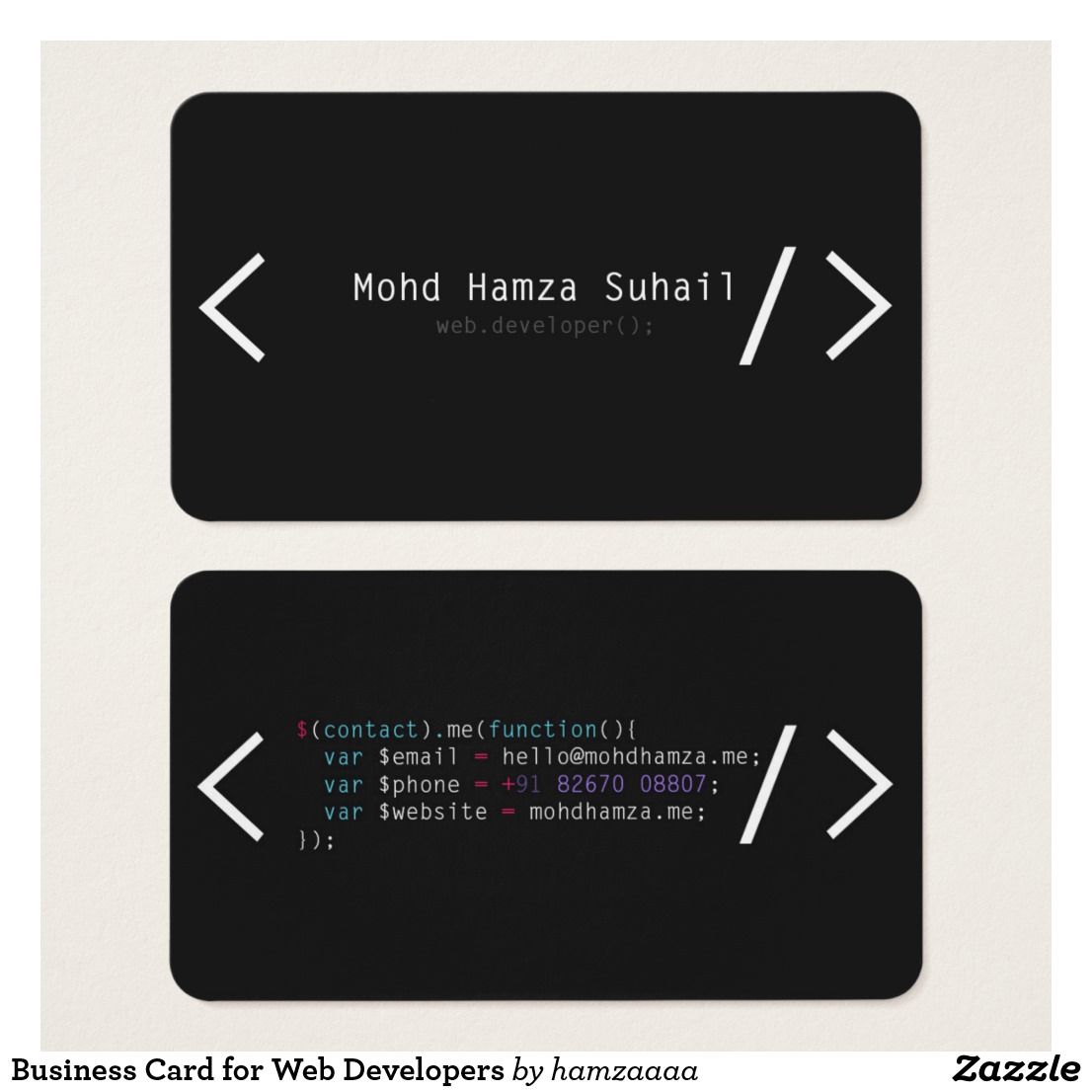 Business Card For Web Developers Zazzle Com In 2021 Business Cards Creative Innovative Business Cards Fun Business Card Design