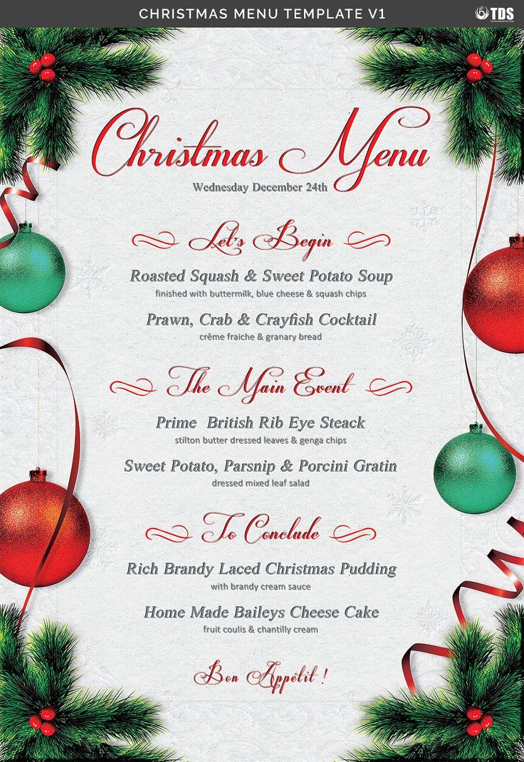 Christmas Menu Template V1 Christmas Menu Christmas Dinner Menu Christmas Menu Design