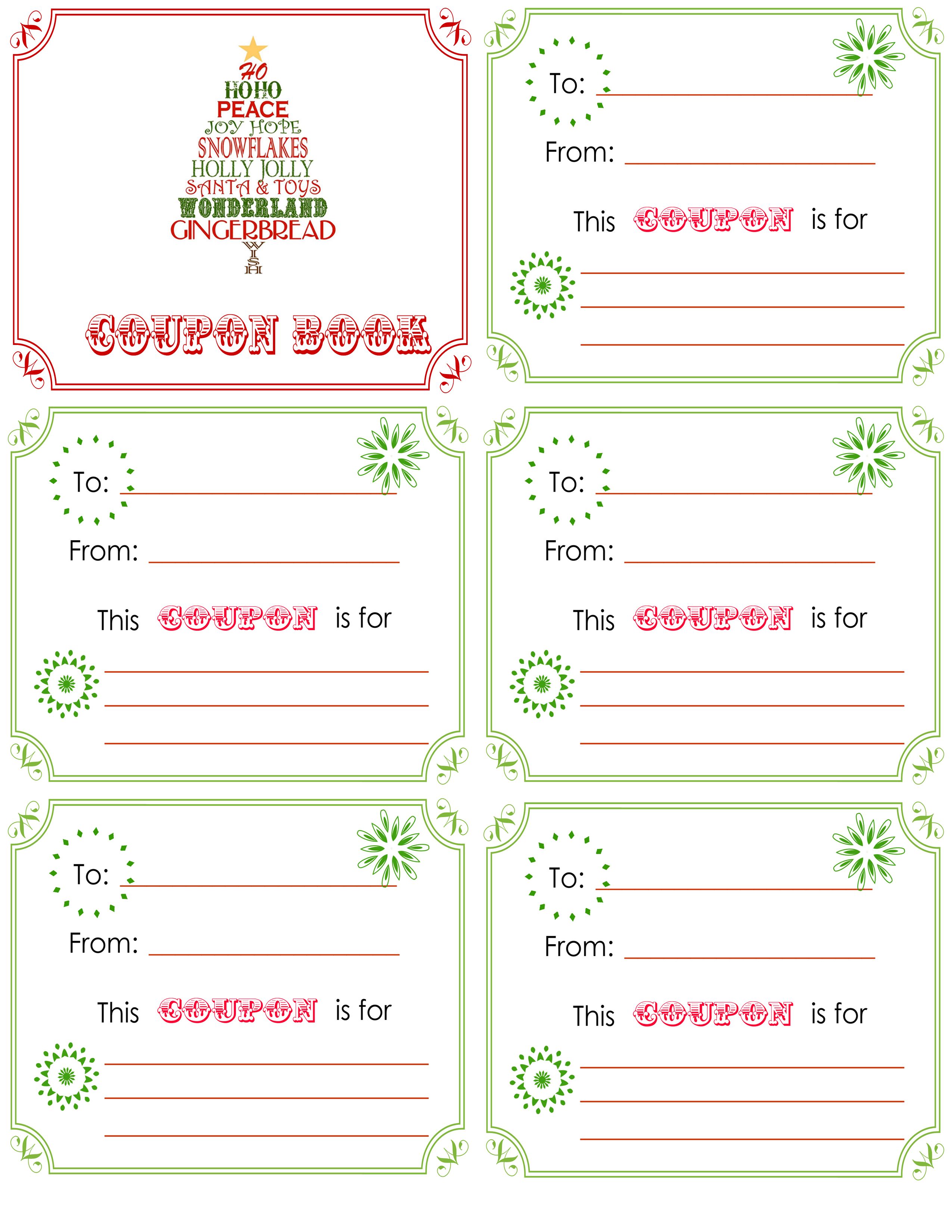 Printable Coupon Book Christmas Gifts Printable Coupon Book Coupon Template Christmas Gift Certificate Template