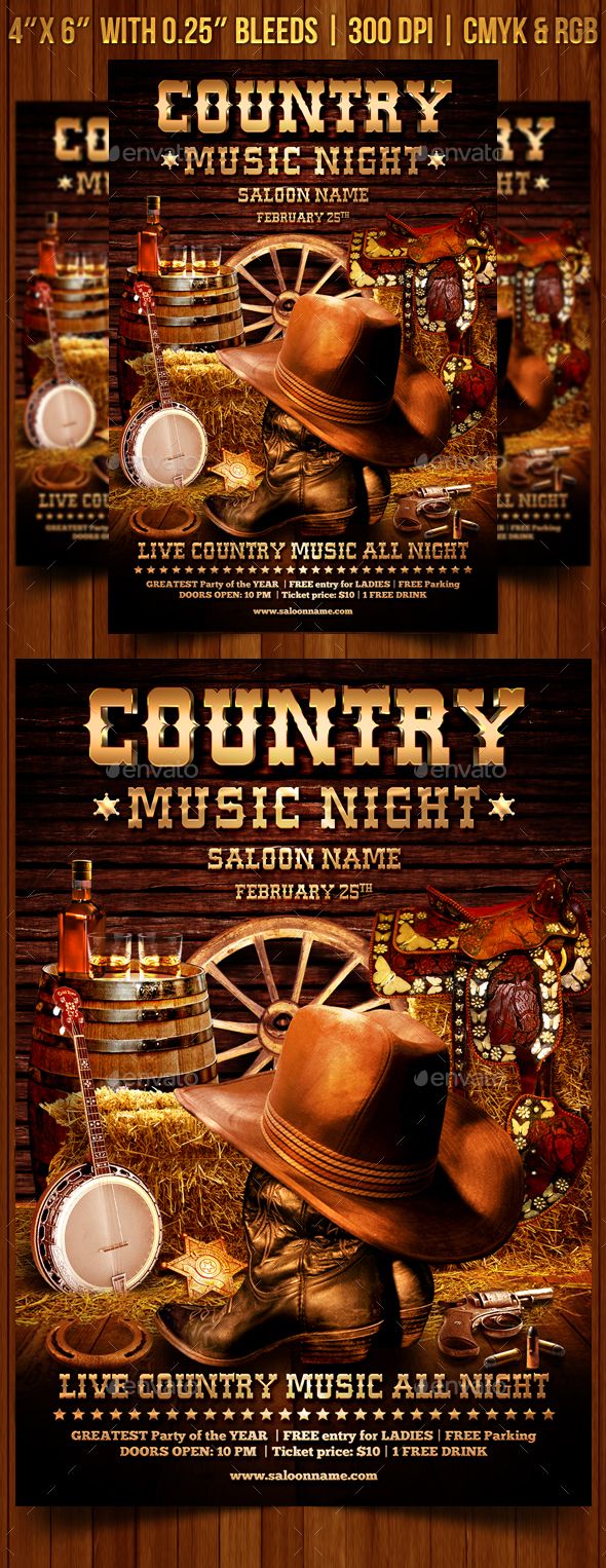 Country Music Flyer Template Music Flyer Country Music Flyer Template