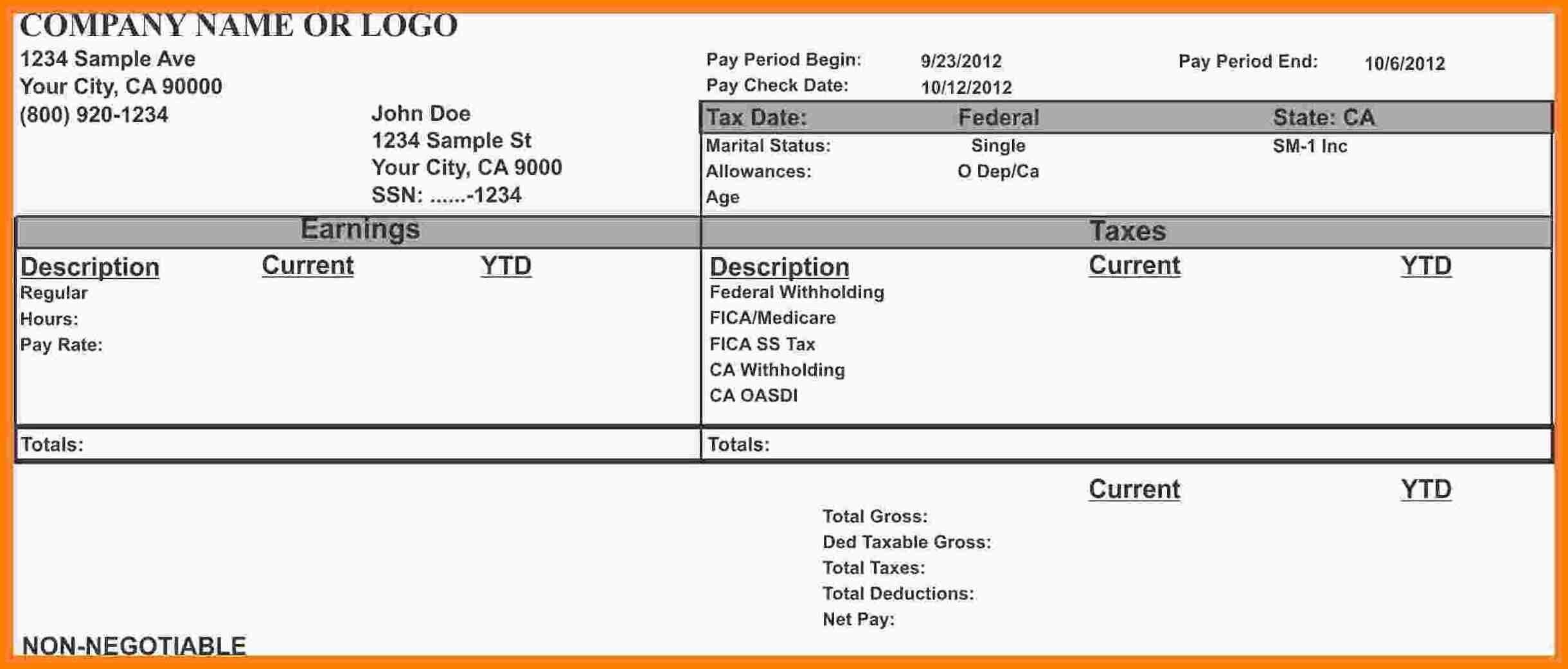 29 Free Payroll Templates Payroll Template Payroll Checks Statement Template