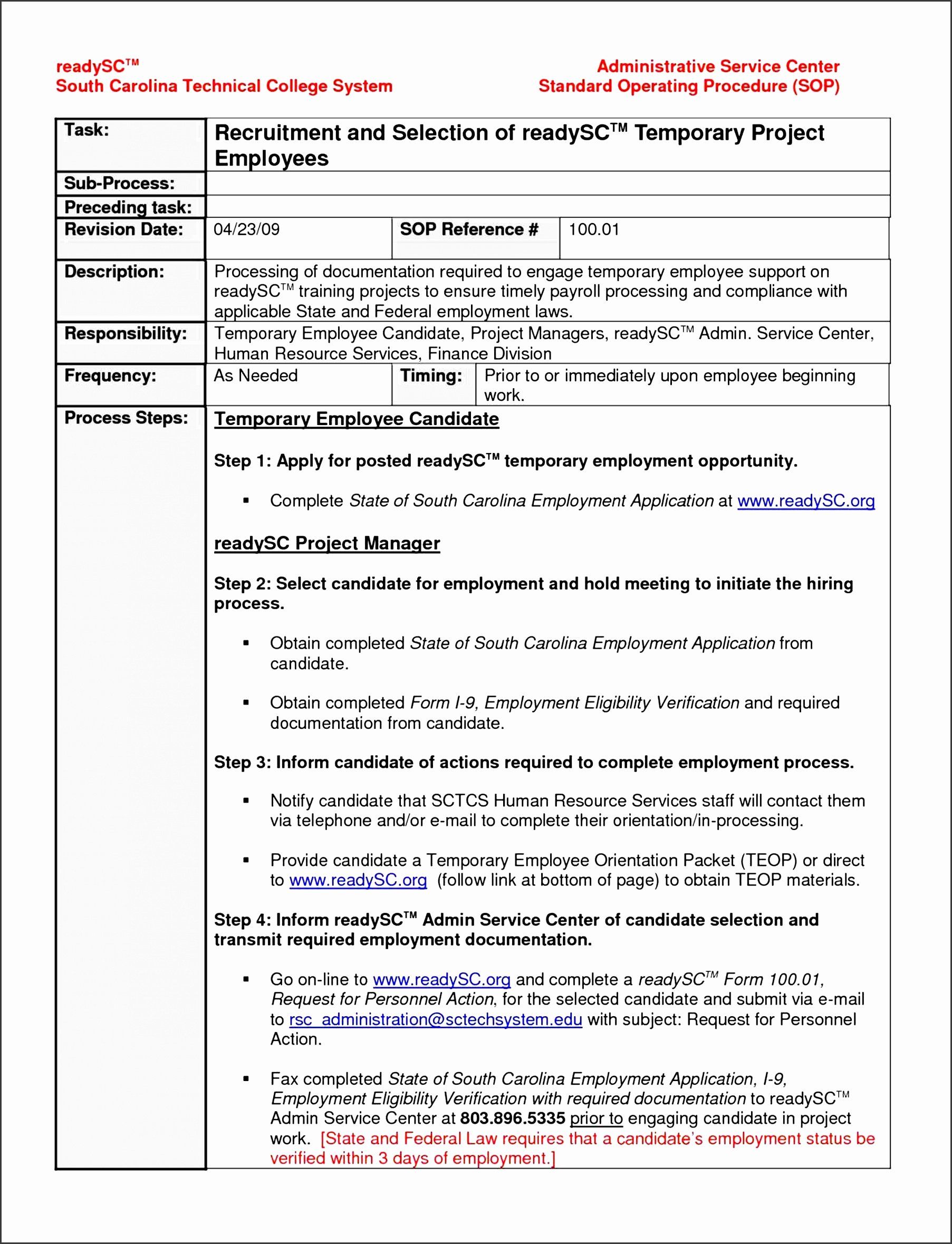 Work Instructions Template Word Elegant 10 Instructions For Project Plan Sampletem Standard Operating Procedure Template Standard Operating Procedure Word Free