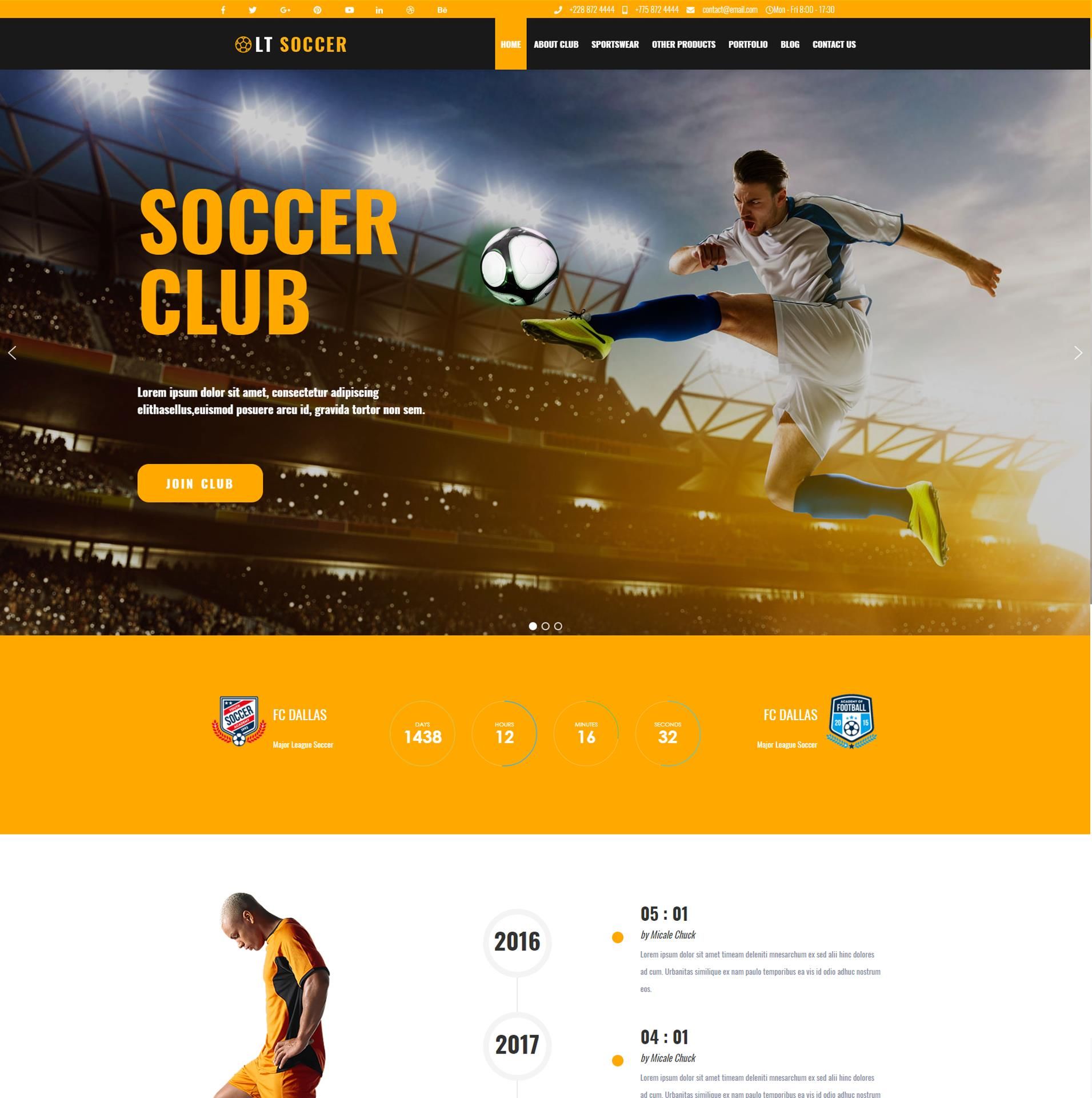 Lt Soccer Free Responsive Sport WordPress Theme Sports Website Fitness Websites Sports Sites