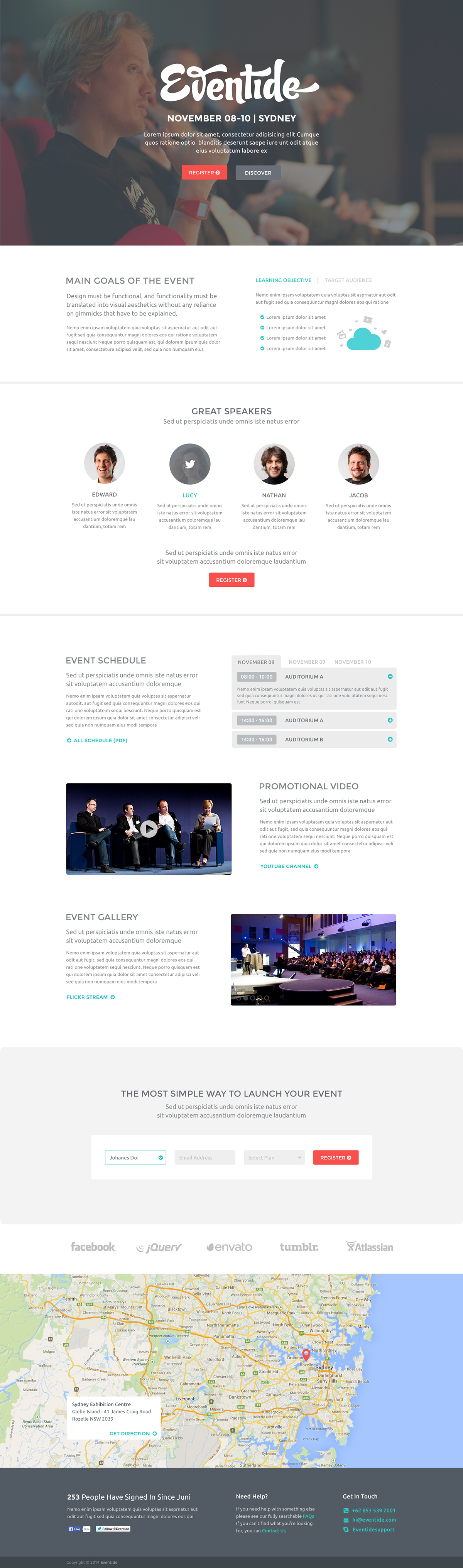 Eventide Free Event Landing Page Event Landing Page Free Web Template Landing Page